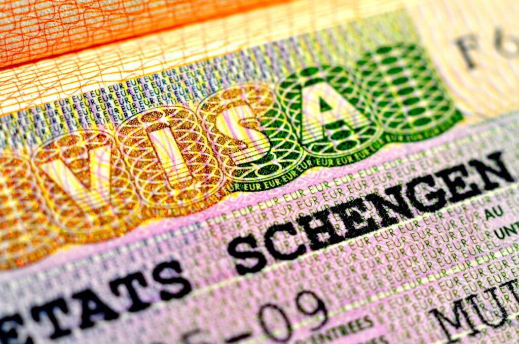 Schengen Visa in passport
