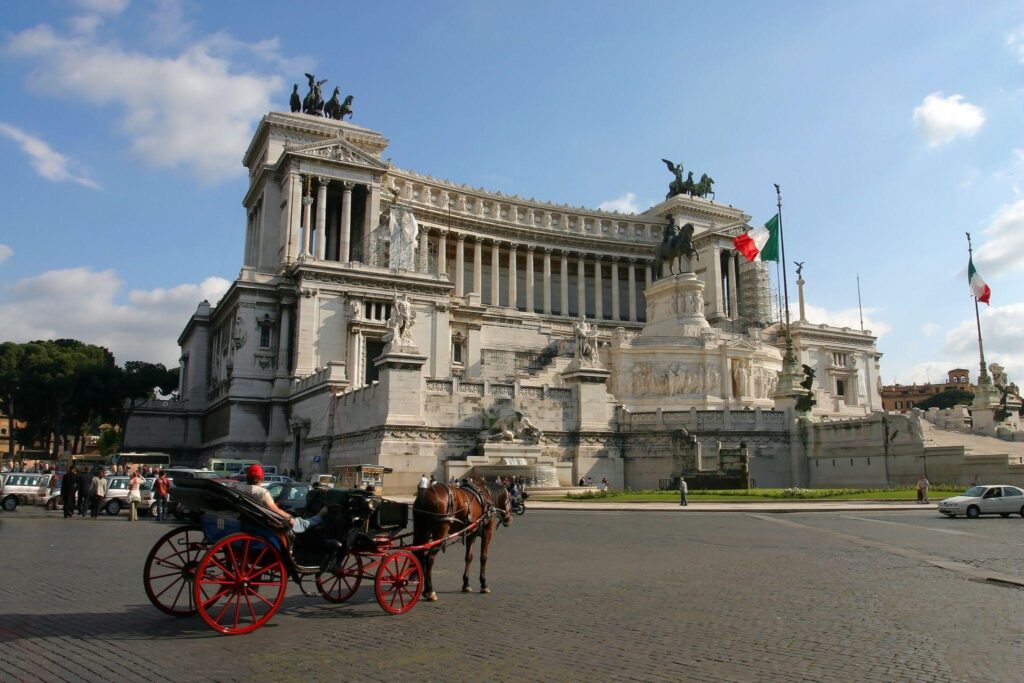 Monumento a Vittorio Emanuele II in Piazza Venizia, Rome, Italy.