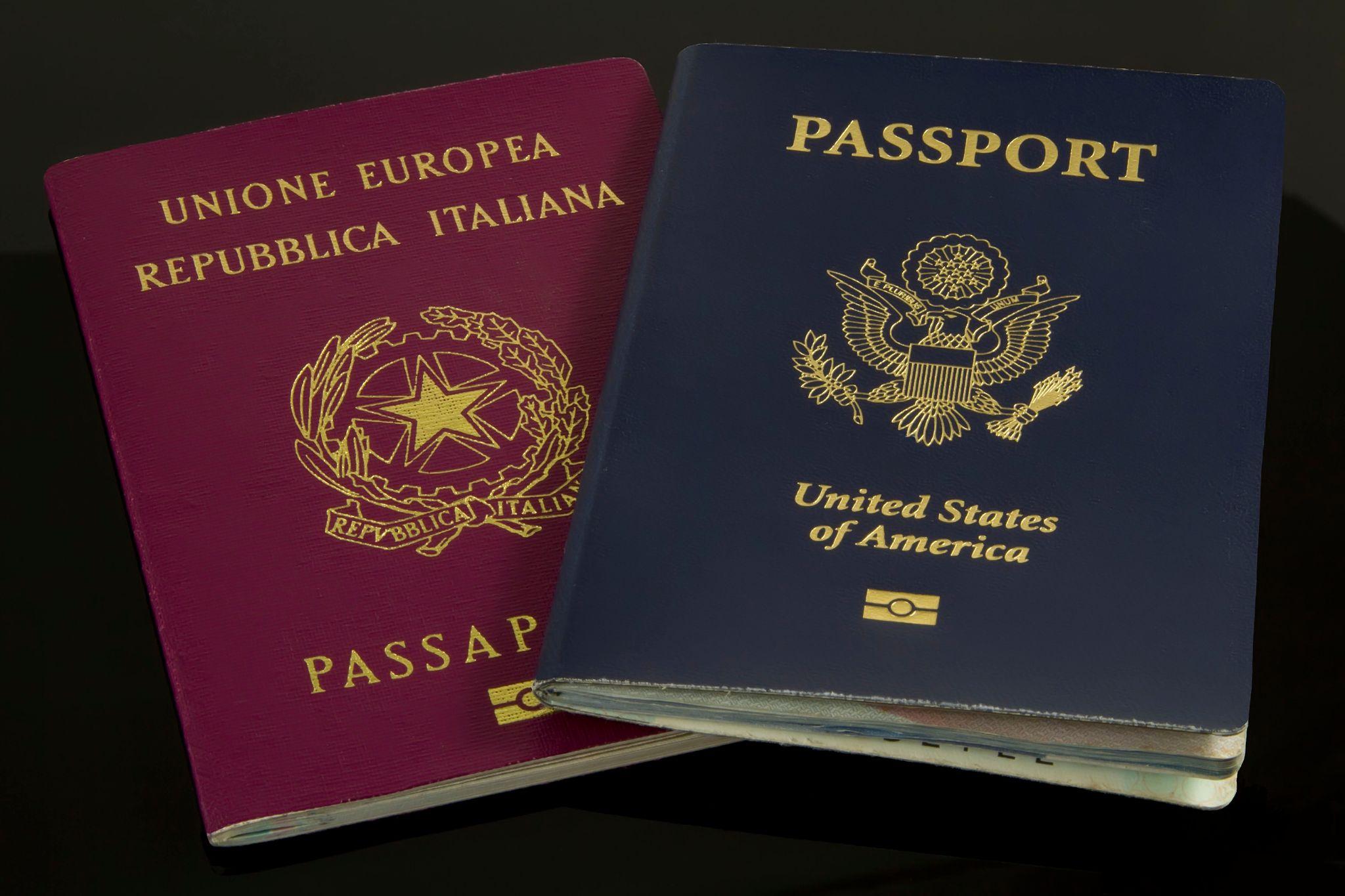 Passports American and Italian